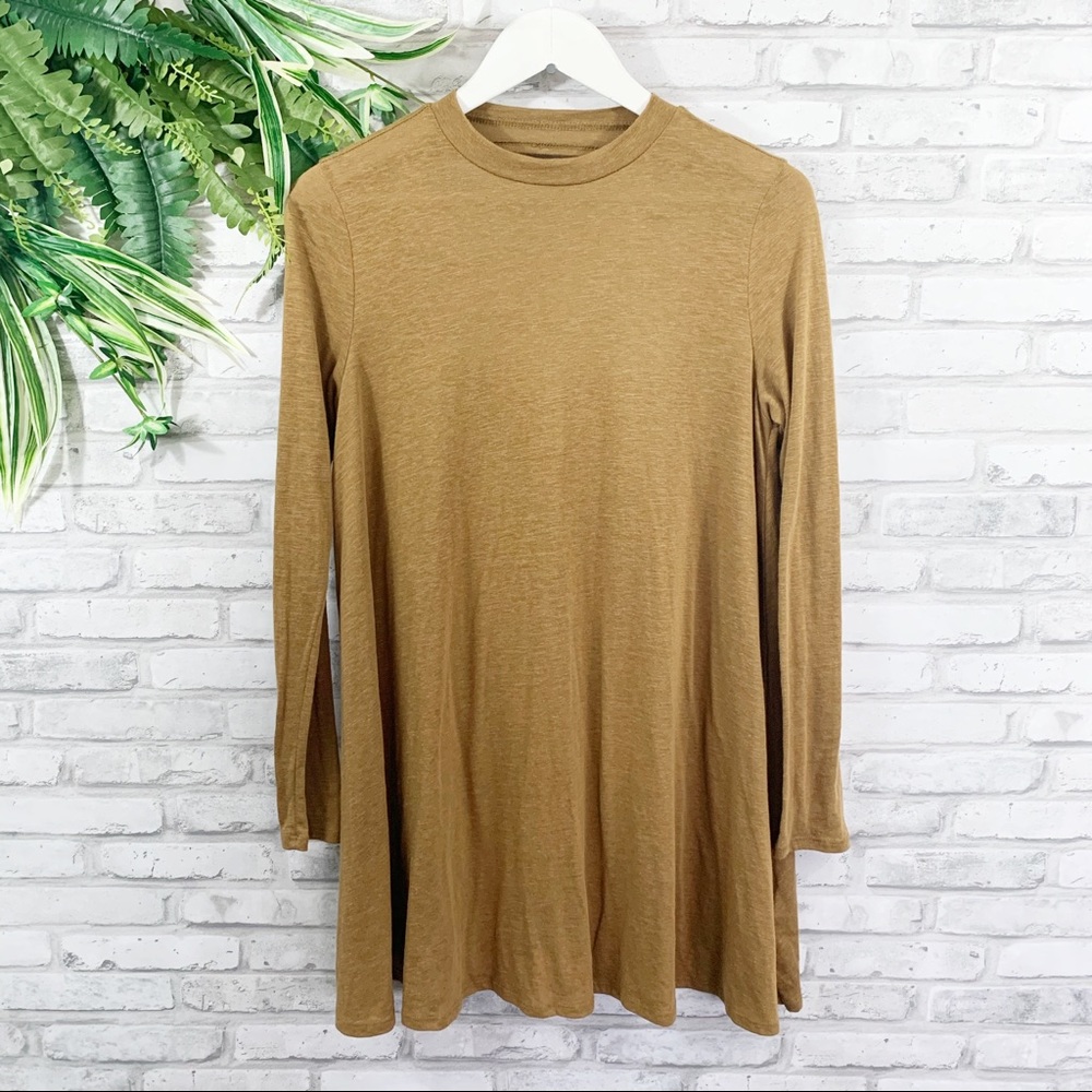 Free People Beach • Tan Cutout Long Sleeve Dress